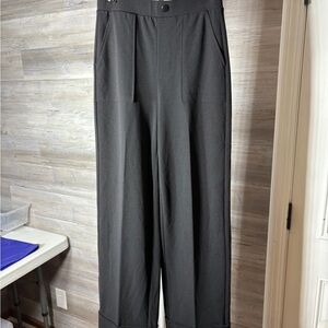 Women's Black Wide-Leg Trousers — High Waist Tailored Trousers 1063